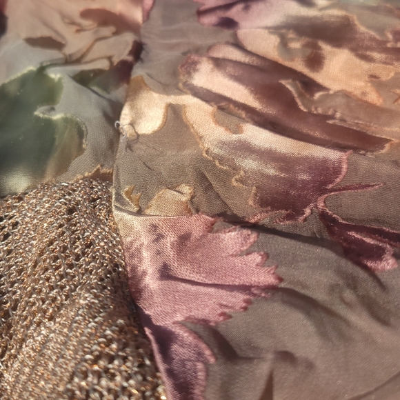 Vintage Floral Lace & Silk Cottagecore Spencer Alexis Cardigan Jacket XL - Picture 15 of 17